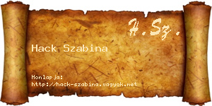 Hack Szabina névjegykártya