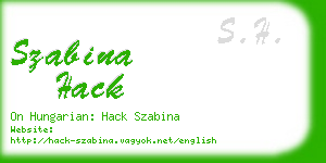 szabina hack business card